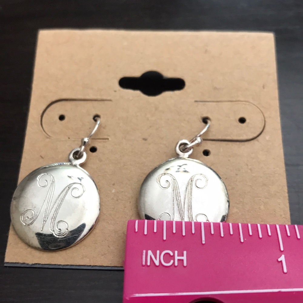 Sterling Initial engraved Earrings
